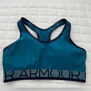 UNDER ARMOUR Dark Teal Racer Back Sports Bra Size Small